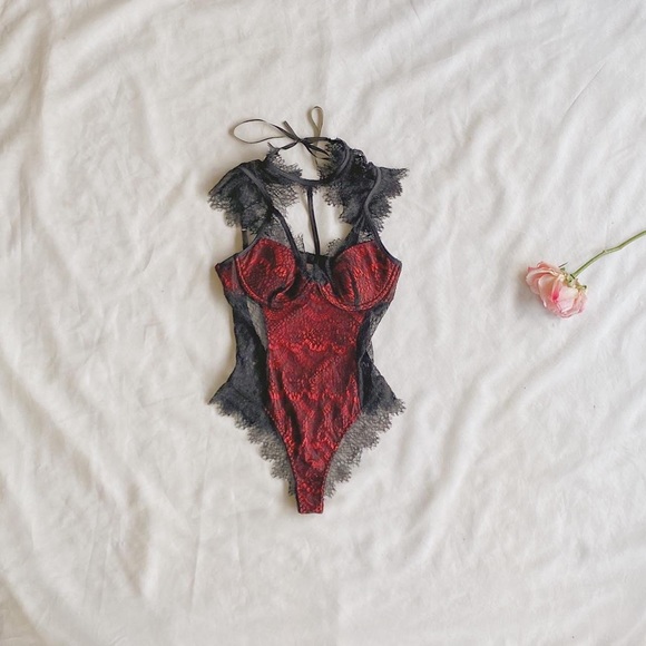 Red & Black Bodysuit - Picture 3 of 3